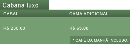 Tarifário Pousada Recanto das Palmeiras